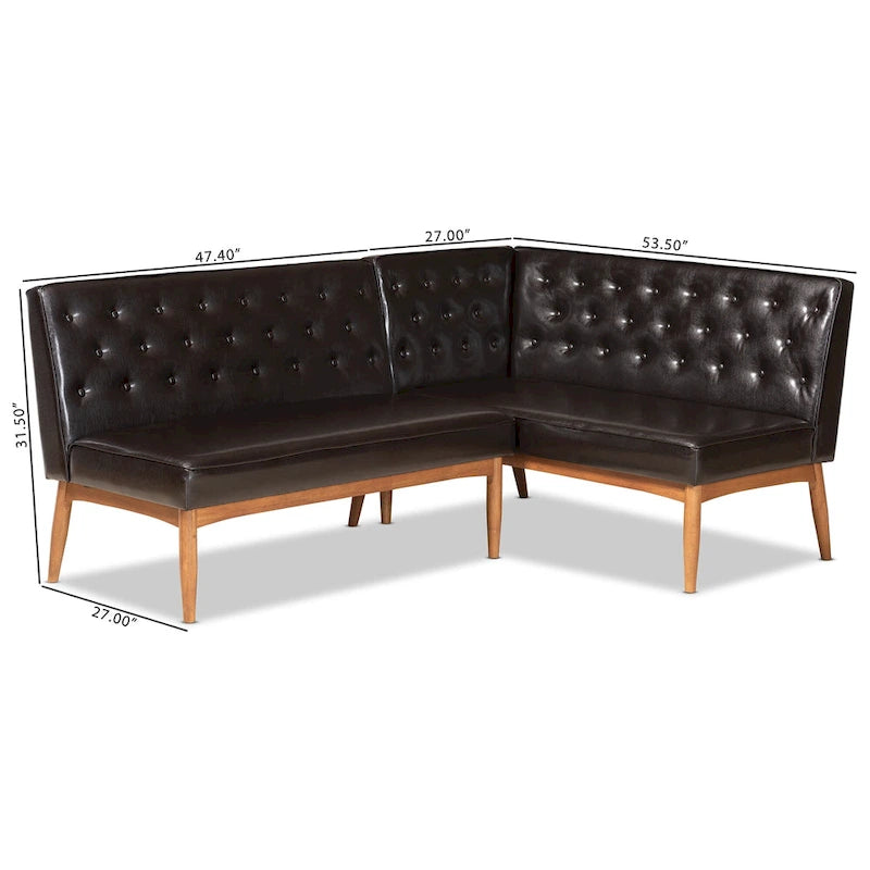 Set da angolo pranzo Riordan moderno di metà secolo, 2 pezzi