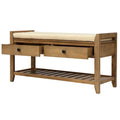Panca contenitore per ingresso con seduta imbottita e cassetti - 39L x 14W x 19.8H