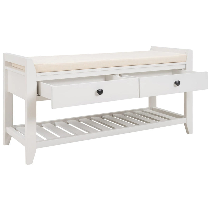 Panca contenitore per ingresso con seduta imbottita e cassetti - 39L x 14W x 19.8H