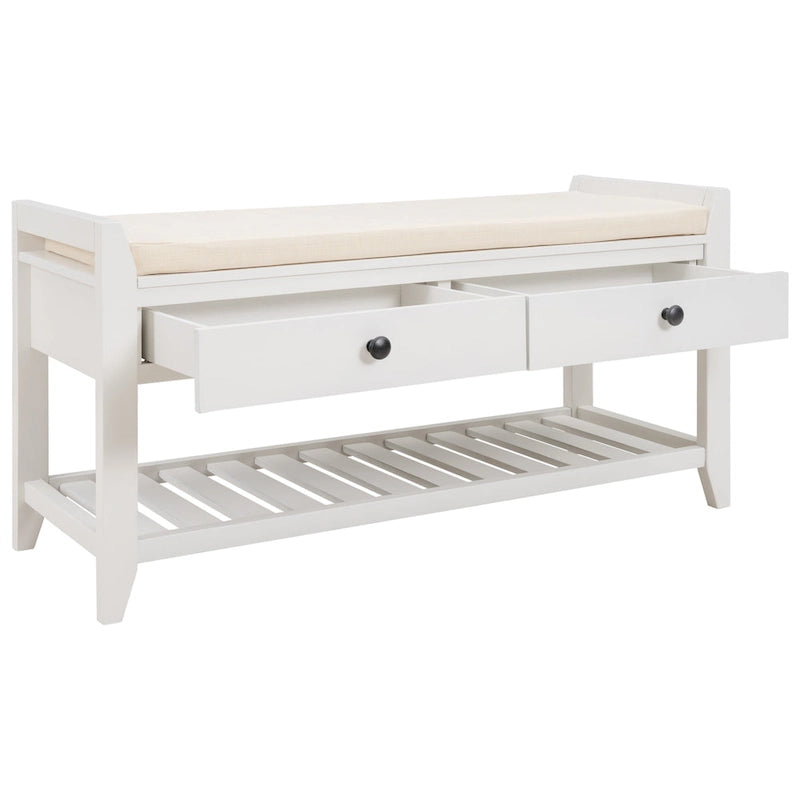 Panca contenitore per ingresso con seduta imbottita e cassetti - 39L x 14W x 19.8H