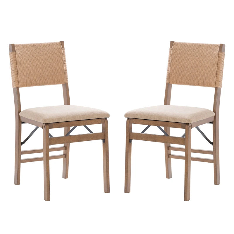 Ensemble de 2 chaises de salle à manger pliantes Imperial en bois et corde