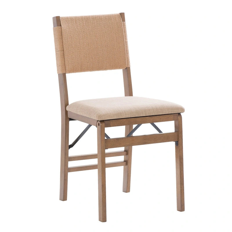 Ensemble de 2 chaises de salle à manger pliantes Imperial en bois et corde