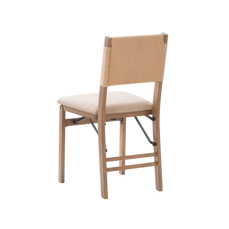 Ensemble de 2 chaises de salle à manger pliantes Imperial en bois et corde