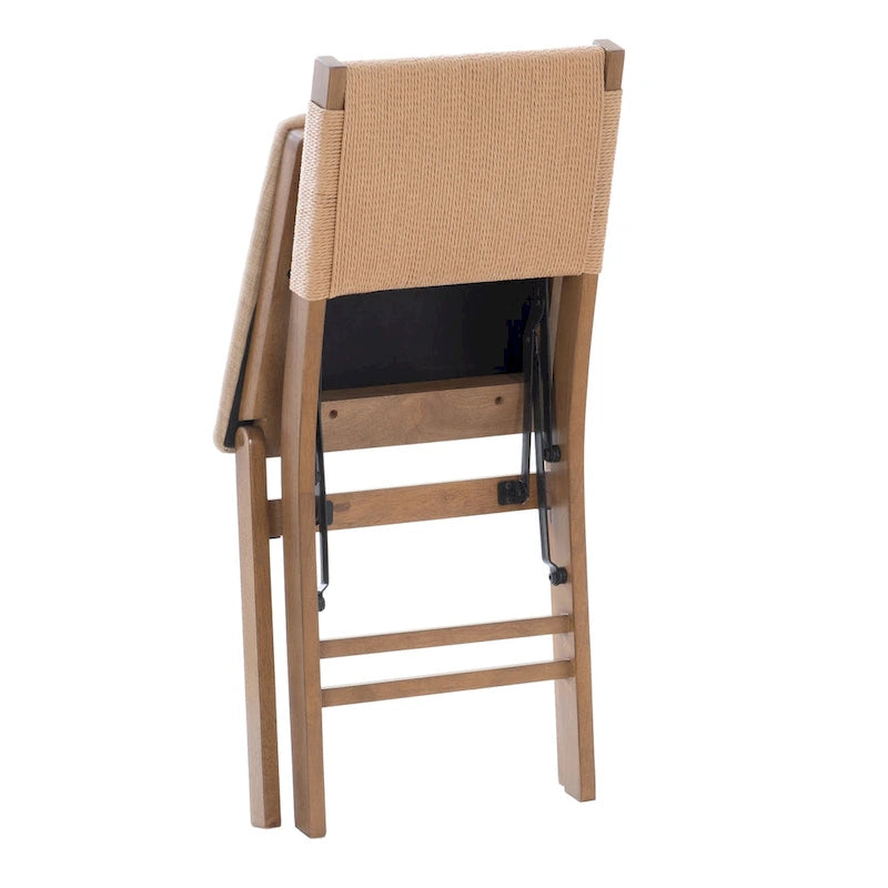 Ensemble de 2 chaises de salle à manger pliantes Imperial en bois et corde