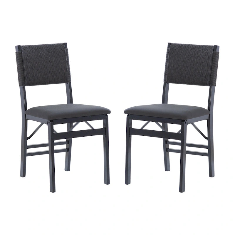 Ensemble de 2 chaises de salle à manger pliantes Imperial en bois et corde