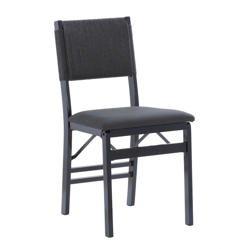 Ensemble de 2 chaises de salle à manger pliantes Imperial en bois et corde