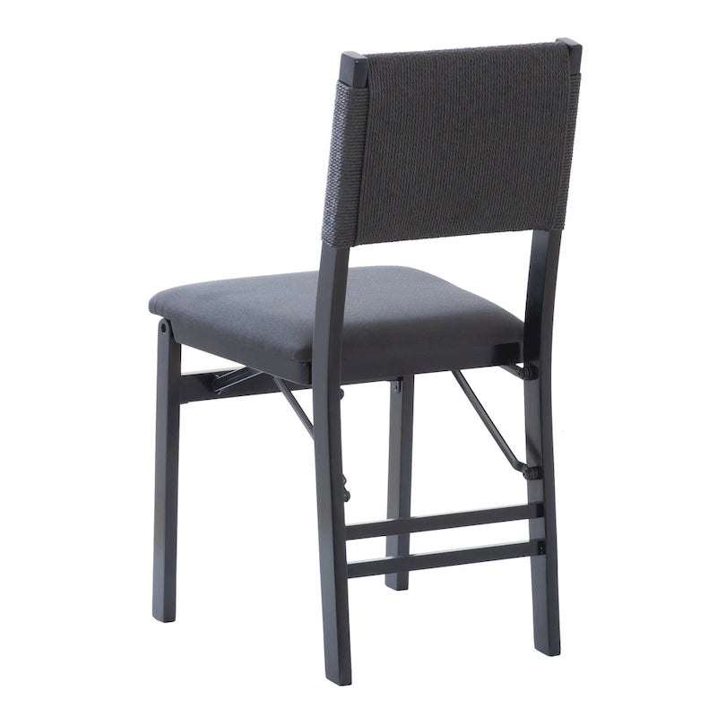 Ensemble de 2 chaises de salle à manger pliantes Imperial en bois et corde