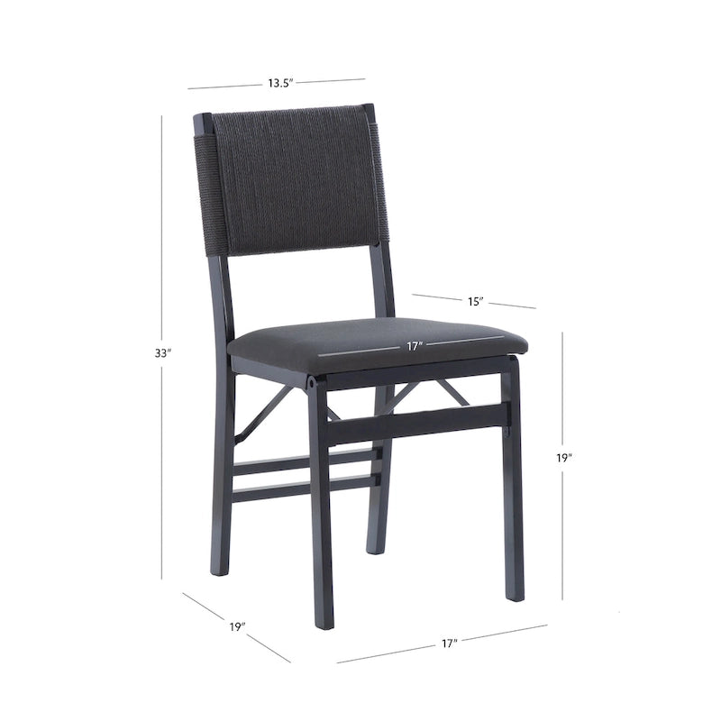 Ensemble de 2 chaises de salle à manger pliantes Imperial en bois et corde