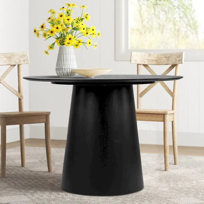 Mesa de comedor redonda con pedestal de 42