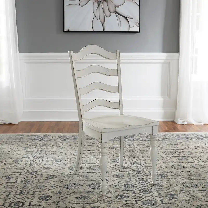 Magnolia Manor antik fehér, koptatott felületű, 5 részes, lehajtható lapú készlet