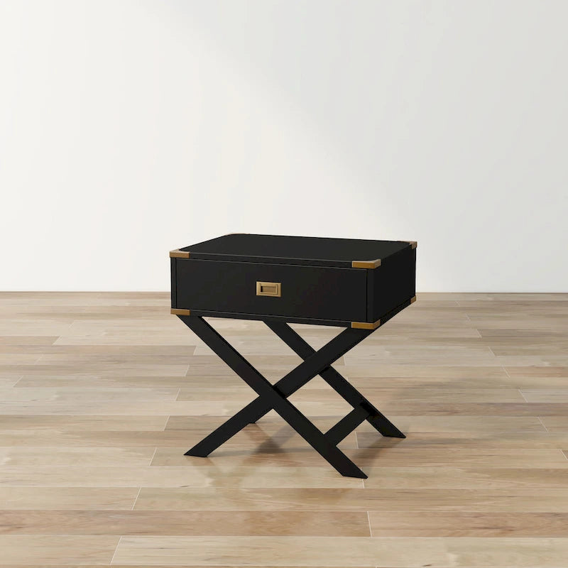 Yore kortárs, 24 hüvelykes, tömörfa, 1 fiókos oldalasztal a Furniture of Americától