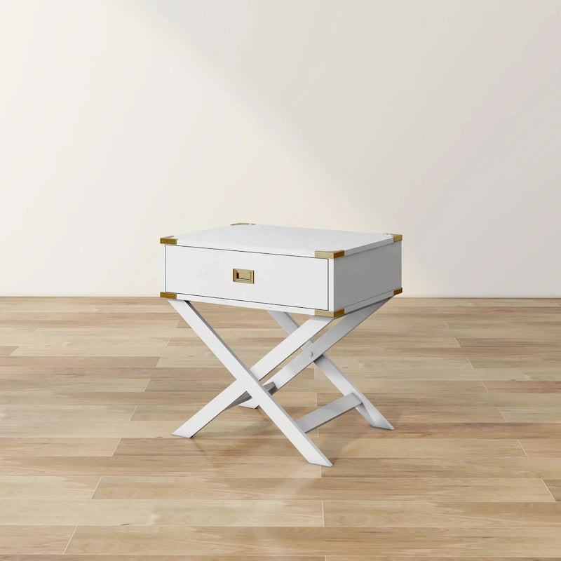 Yore kortárs, 24 hüvelykes, tömörfa, 1 fiókos oldalasztal a Furniture of Americától