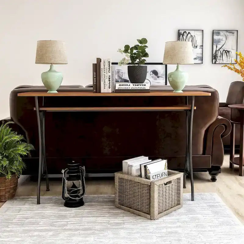 DH BASIC industriële tafel van 60 inch met metalen blad op counterhoogte en 1 plank, van Denhour