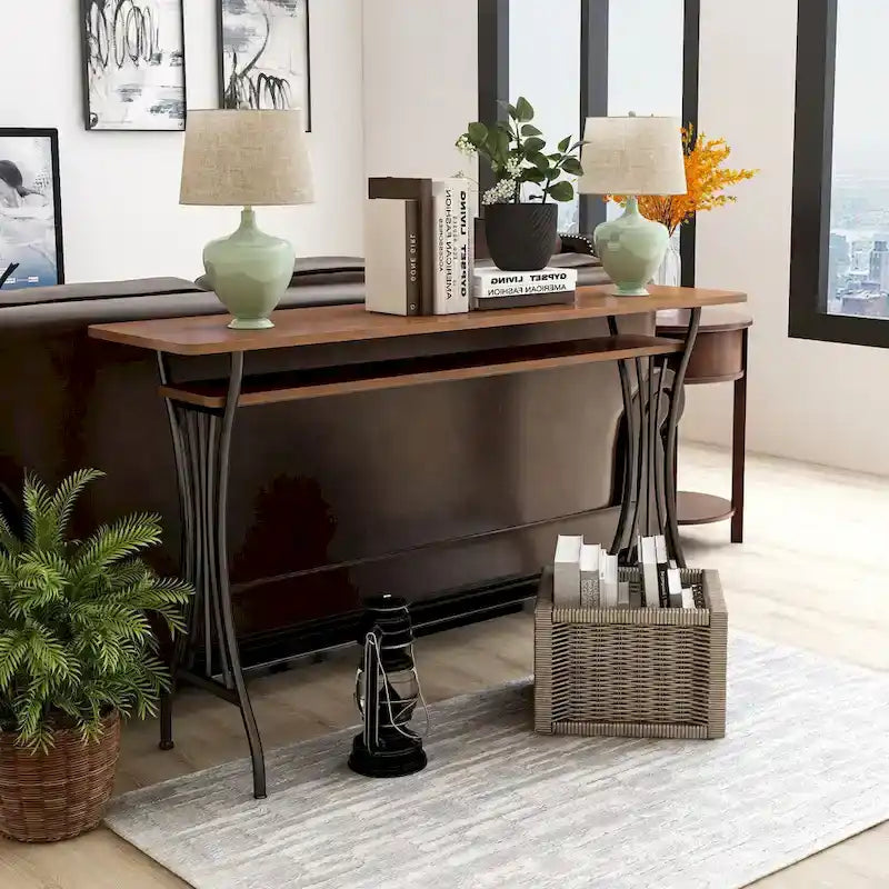 DH BASIC industriële tafel van 60 inch met metalen blad op counterhoogte en 1 plank, van Denhour