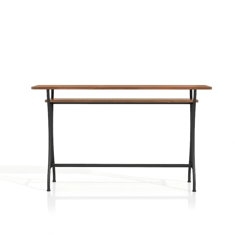 DH BASIC industriële tafel van 60 inch met metalen blad op counterhoogte en 1 plank, van Denhour