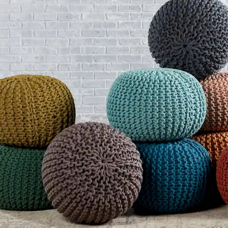 Spectrum Pouf, strukturierter runder Pouf