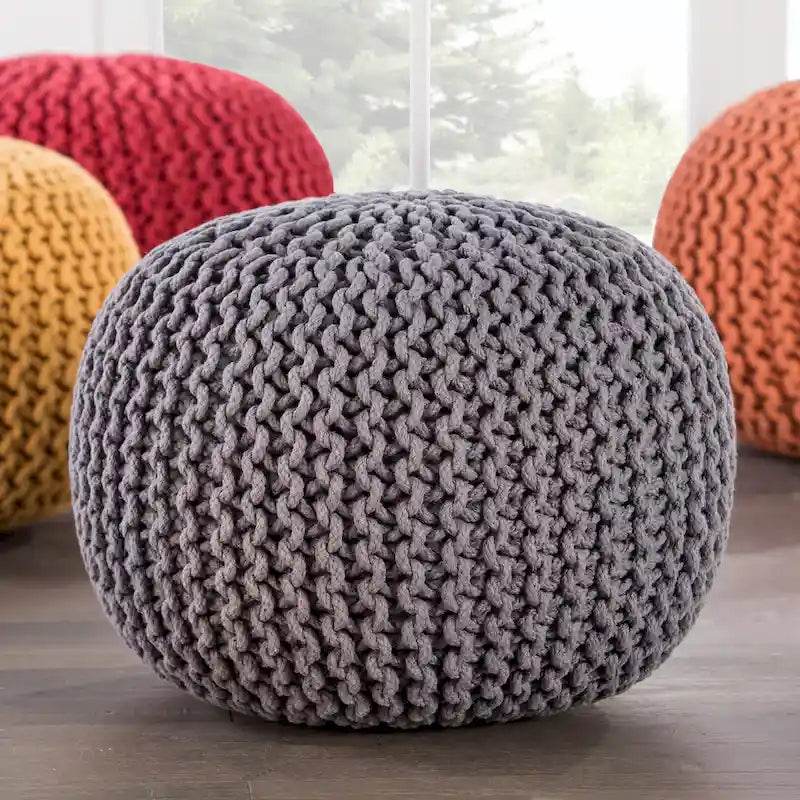 Spectrum Pouf, strukturierter runder Pouf