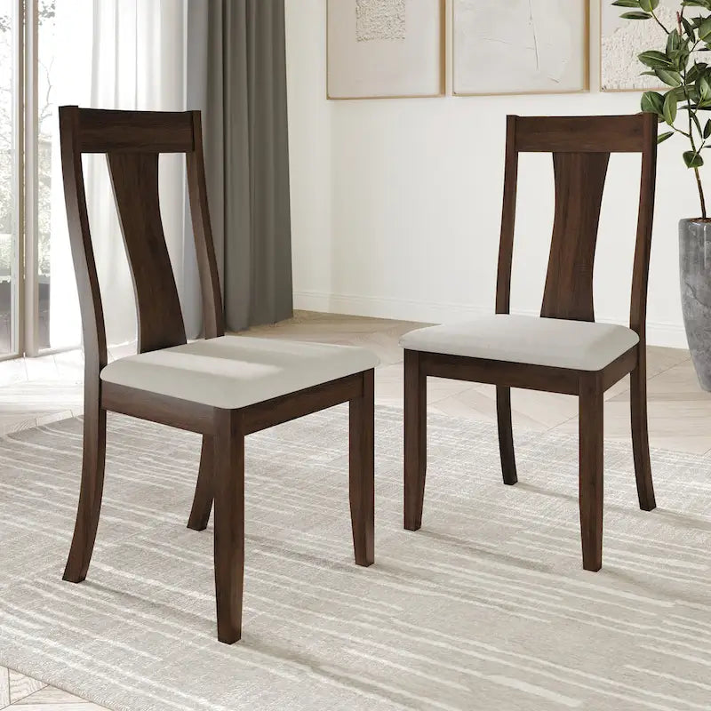 CraftPorch Esszimmerstühle aus Holz im Vintage-Stil (2er-Set) – N/A