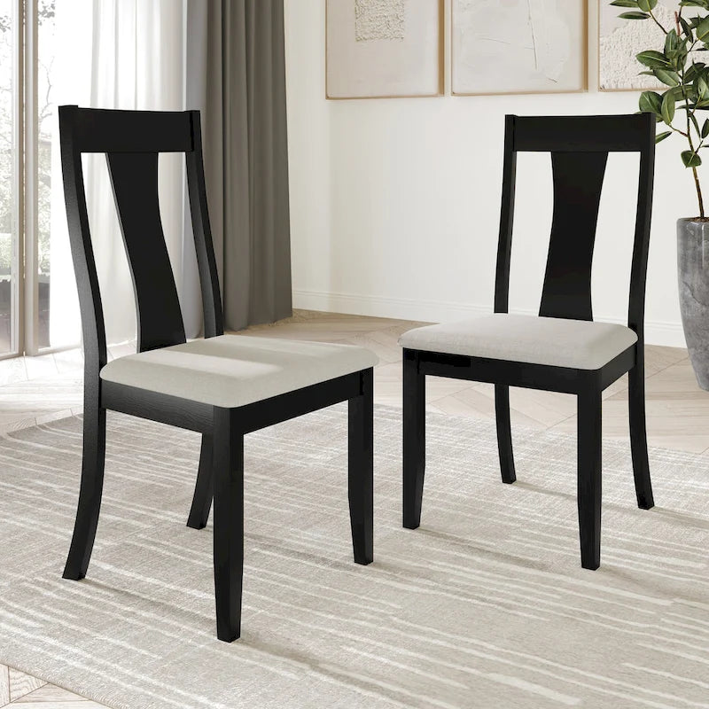 CraftPorch Esszimmerstühle aus Holz im Vintage-Stil (2er-Set) – N/A