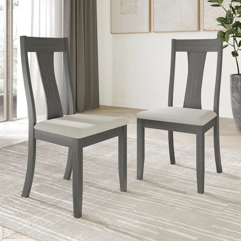 CraftPorch Esszimmerstühle aus Holz im Vintage-Stil (2er-Set) – N/A