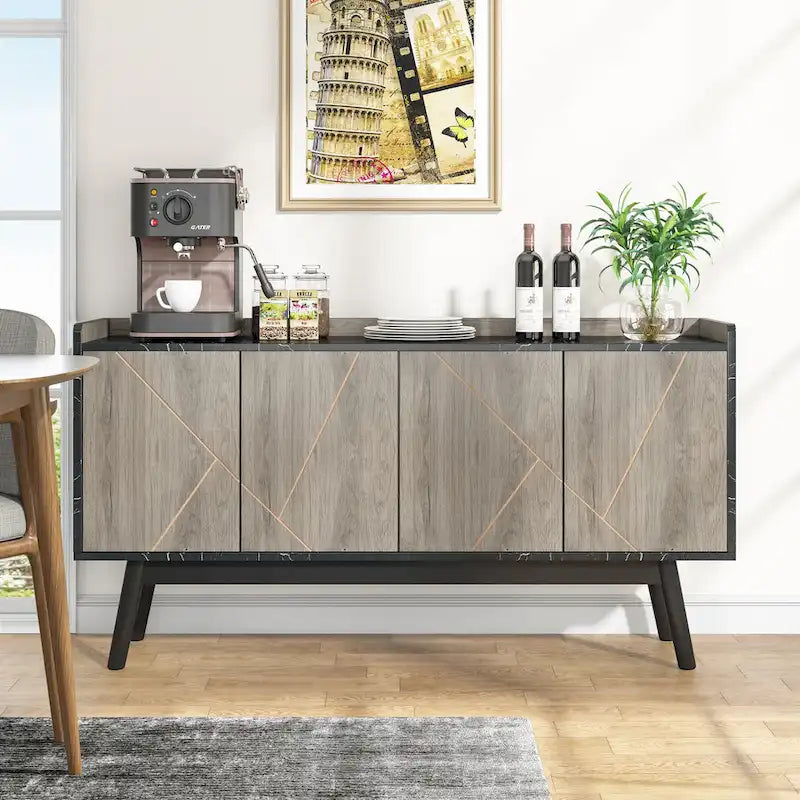Küchen-Sideboard, Buffetschrank und Buffet-Tisch mit Stauraum