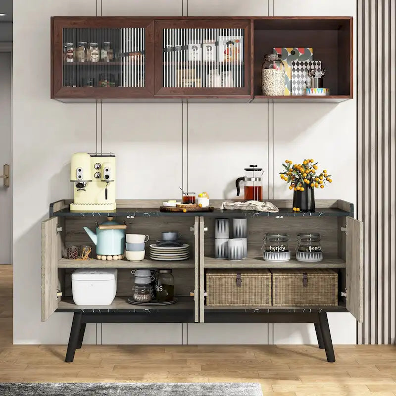 Küchen-Sideboard, Buffetschrank und Buffet-Tisch mit Stauraum