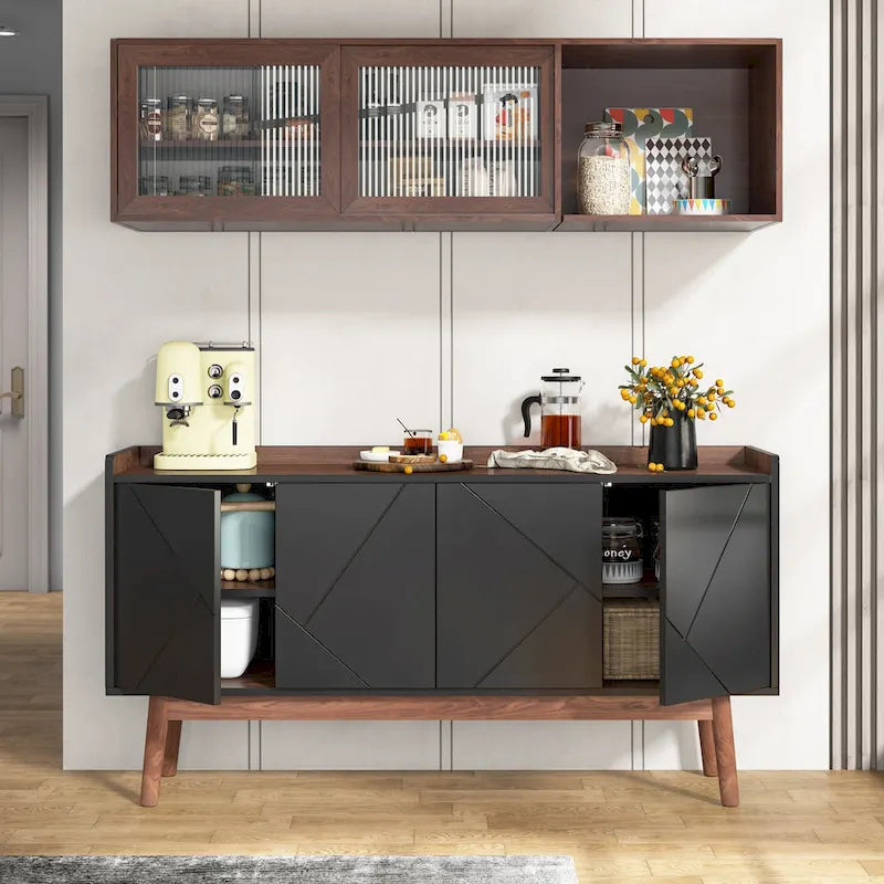 Küchen-Sideboard, Buffetschrank und Buffet-Tisch mit Stauraum
