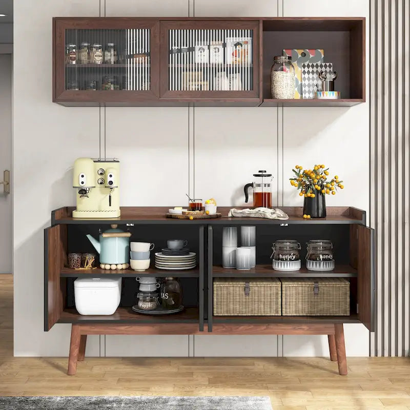 Küchen-Sideboard, Buffetschrank und Buffet-Tisch mit Stauraum