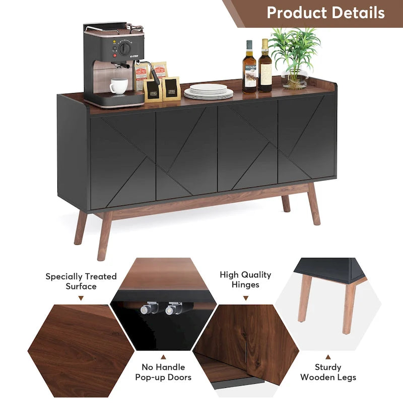 Küchen-Sideboard, Buffetschrank und Buffet-Tisch mit Stauraum