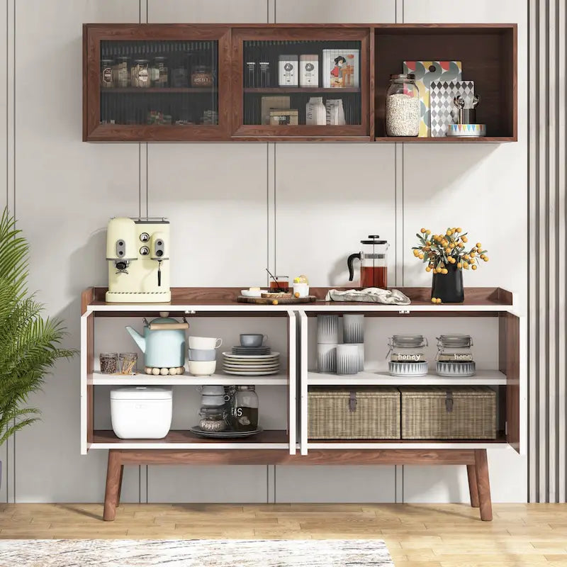 Küchen-Sideboard, Buffetschrank und Buffet-Tisch mit Stauraum