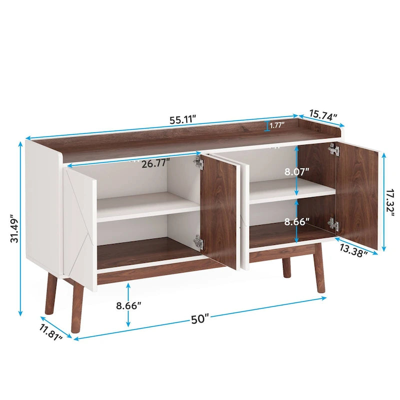 Küchen-Sideboard, Buffetschrank und Buffet-Tisch mit Stauraum
