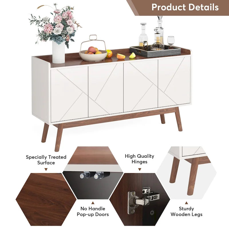 Küchen-Sideboard, Buffetschrank und Buffet-Tisch mit Stauraum