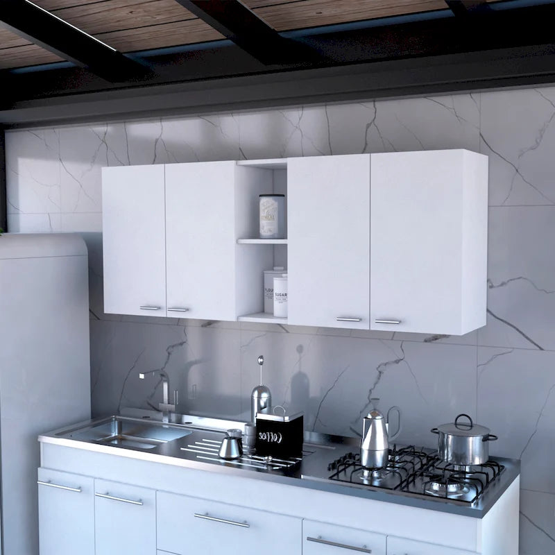 FM Furniture Winslow 150 Duvar Dolabı, Dört Kapaklı