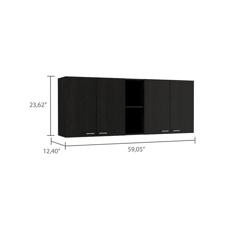 FM Furniture Winslow 150 Duvar Dolabı, Dört Kapaklı