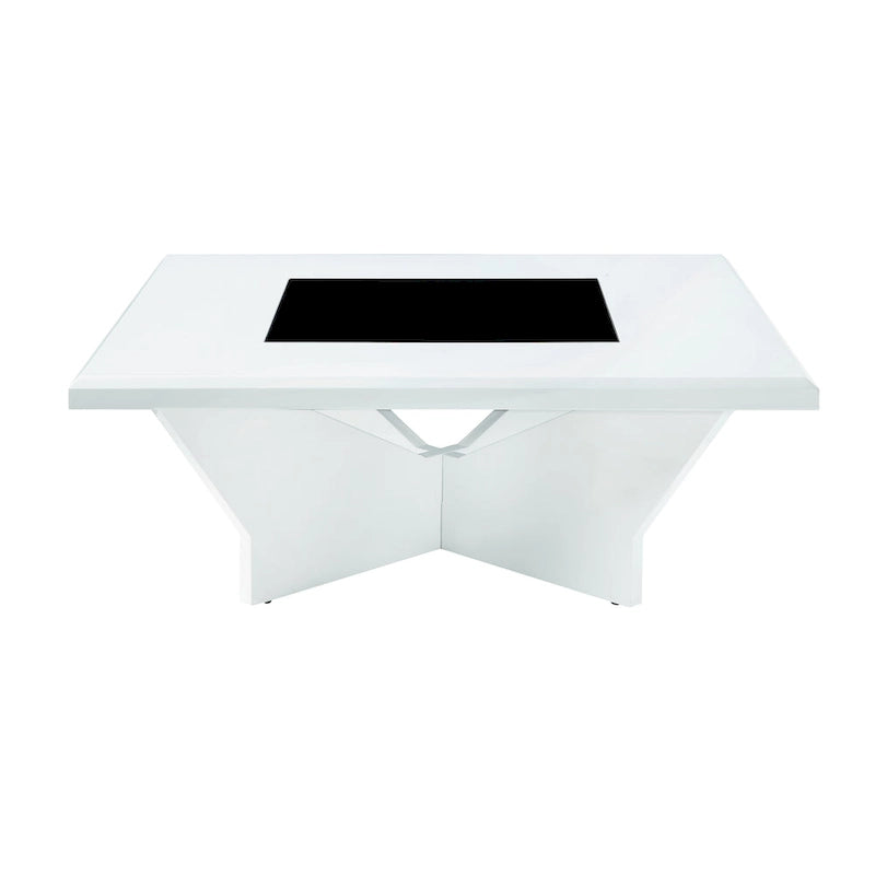 Ameena moderne salontafel met glazen inzetblad van Furniture of America