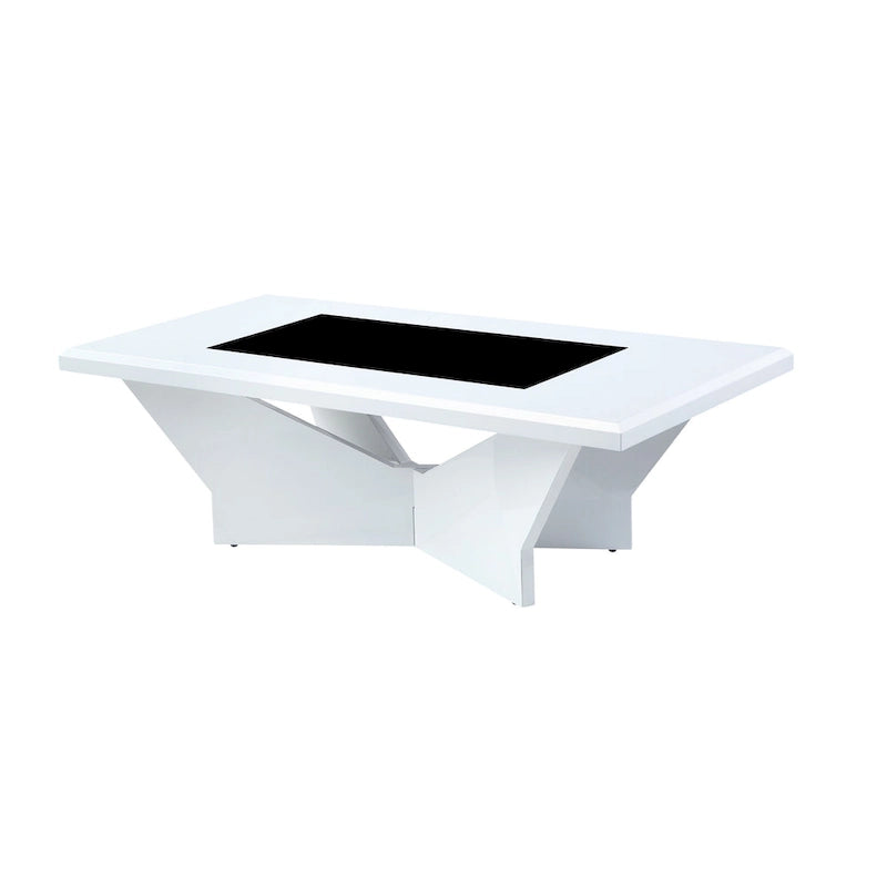Ameena moderne salontafel met glazen inzetblad van Furniture of America