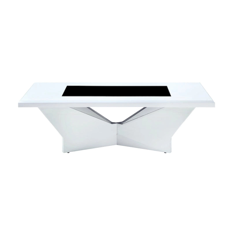 Ameena moderne salontafel met glazen inzetblad van Furniture of America