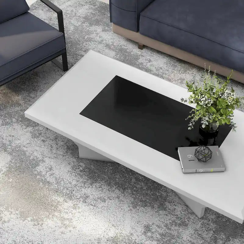 Ameena moderne salontafel met glazen inzetblad van Furniture of America