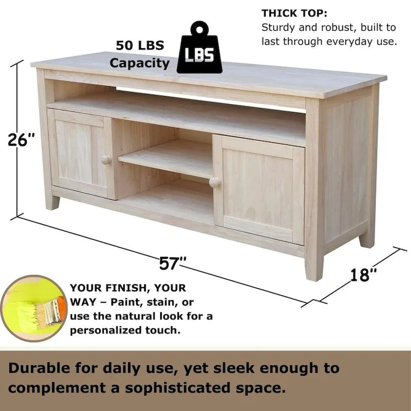 Meuble TV / meuble de divertissement avec 2 portes - 57