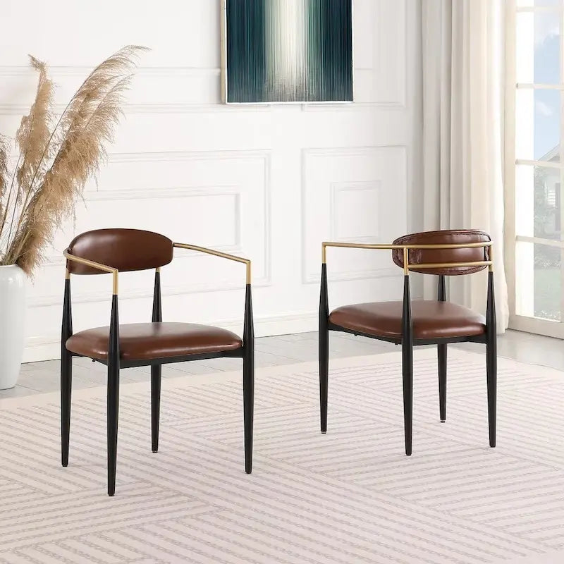 Morden Fort moderne Bouclé-Esszimmerstühle, Samt-Armlehnstühle, 2er-Set