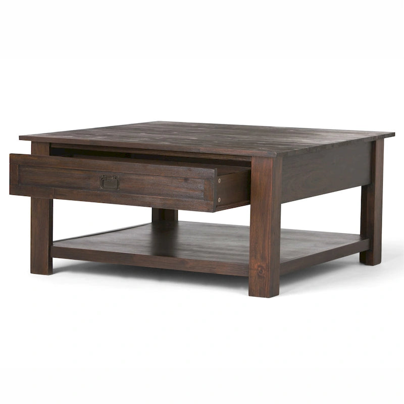 WYNDENHALL Garret vierkante rustieke salontafel van massief acaciahout, 38 inch breed - 38 W x 38 D x 19 H