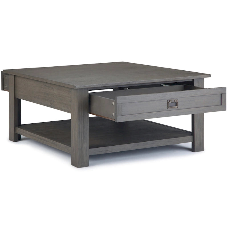 WYNDENHALL Garret vierkante rustieke salontafel van massief acaciahout, 38 inch breed - 38 W x 38 D x 19 H