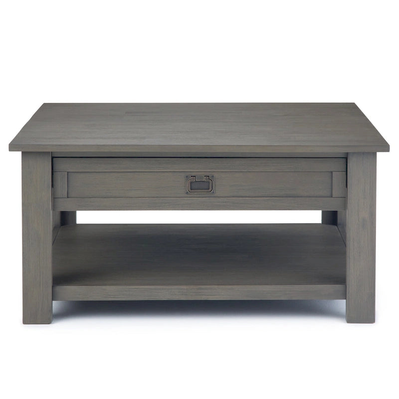 WYNDENHALL Garret vierkante rustieke salontafel van massief acaciahout, 38 inch breed - 38 W x 38 D x 19 H