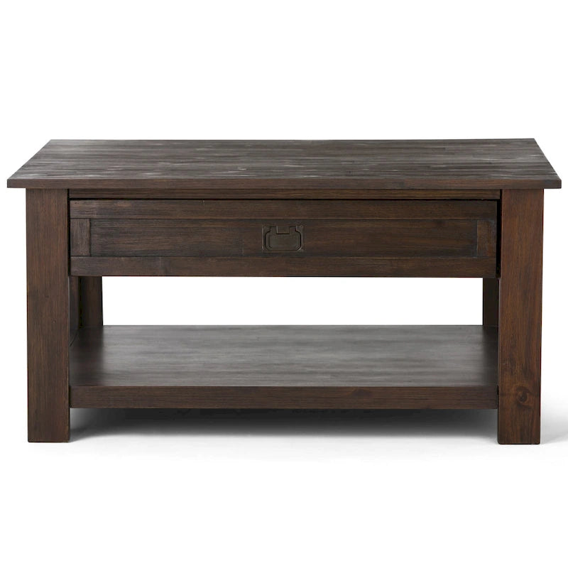 WYNDENHALL Garret vierkante rustieke salontafel van massief acaciahout, 38 inch breed - 38 W x 38 D x 19 H