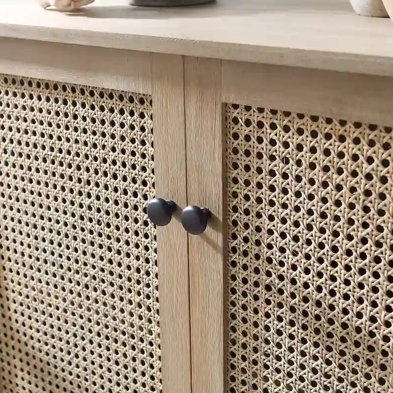Art Leon dekorativer Schrank aus gewebtem Rattan und Korbgeflecht