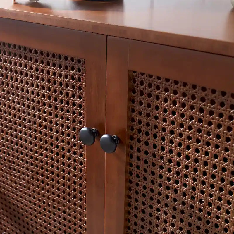 Art Leon dekorativer Schrank aus gewebtem Rattan und Korbgeflecht
