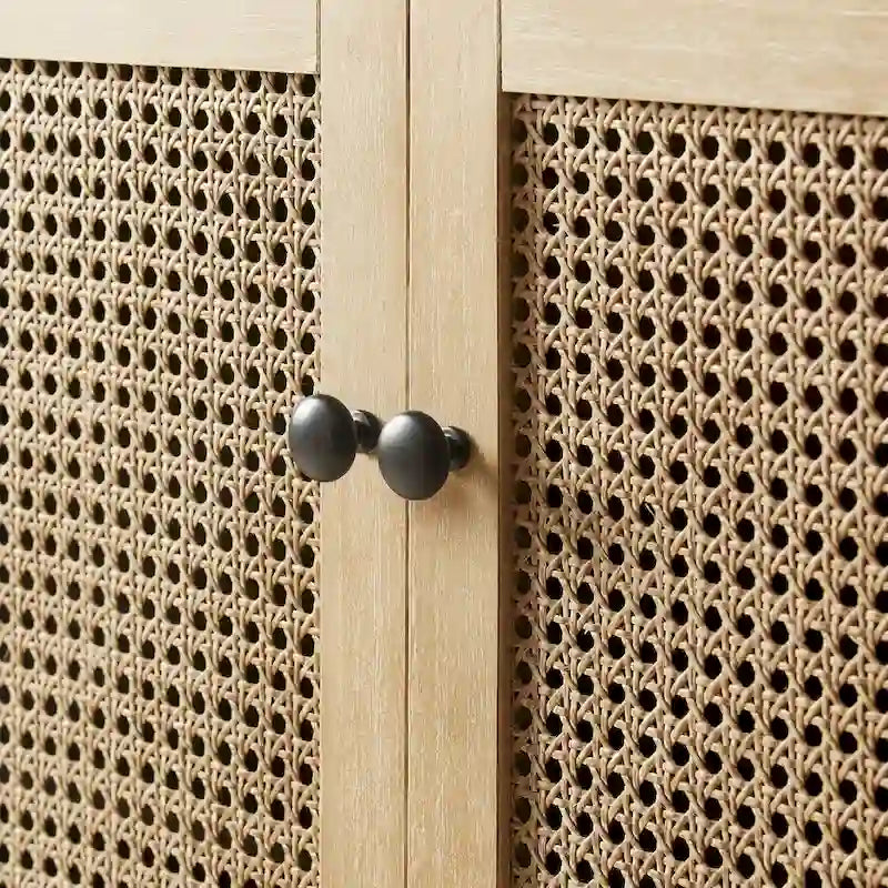 Art Leon dekorativer Schrank aus gewebtem Rattan und Korbgeflecht