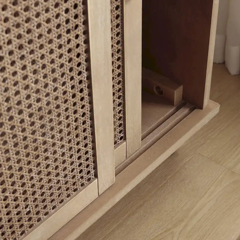 Art Leon dekorativer Schrank aus gewebtem Rattan und Korbgeflecht