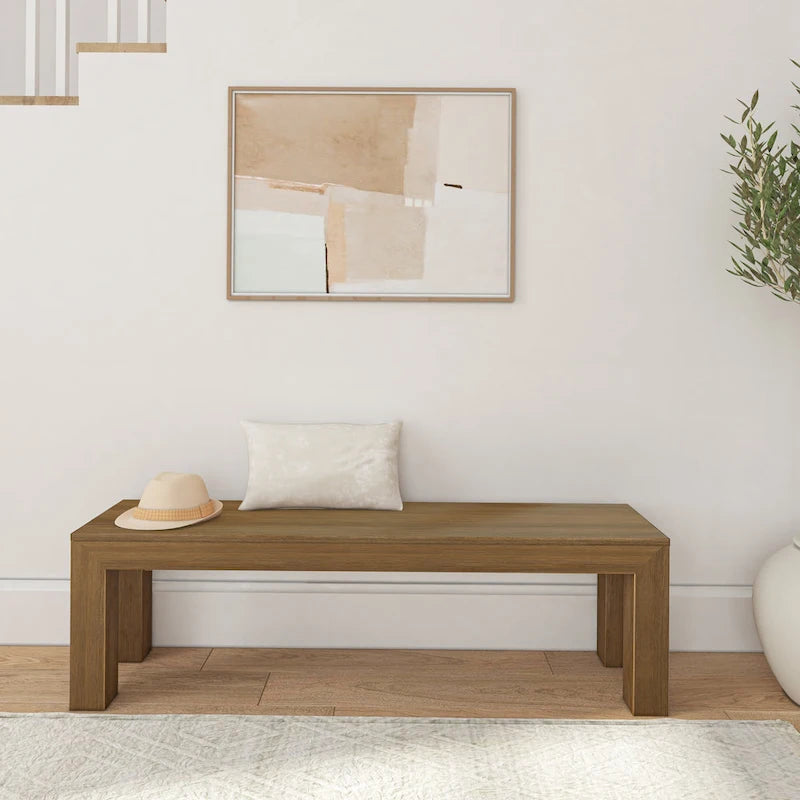 Plank and Beam Solid Wood Modern Dining Bench - 61