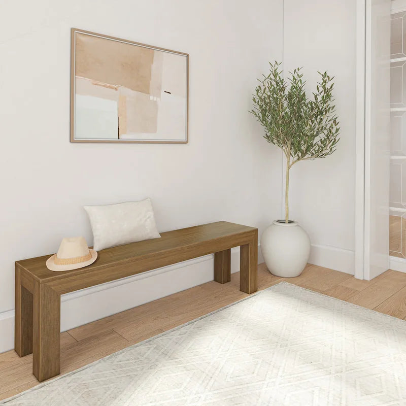 Plank and Beam Solid Wood Modern Dining Bench - 61